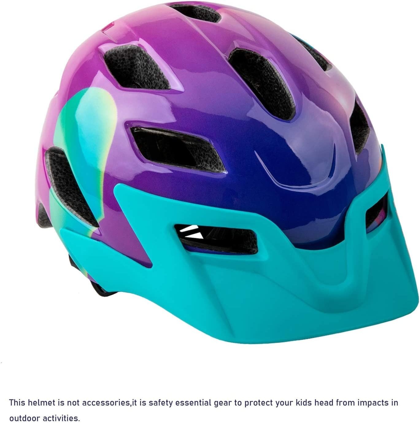Kids Bike Helmet Adjustable 5-14 Youth Lightweight with Visor 50-57cm
