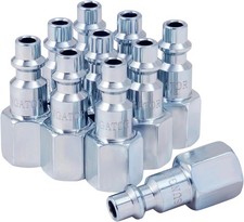 1/4" Female Air Plugs 10-Pack NPT Industrial Iron Air Hose Fittings w/ 1/4" flow