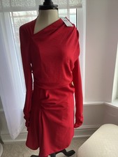 MANGO RUCHED DRESS WITH ASYMMETRICAL NECKLINE