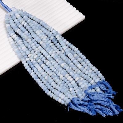 Blue Opal Gemstone Rondelle Shape Smooth Beads 6X6 8X8 mm Strand 8'' UB-994