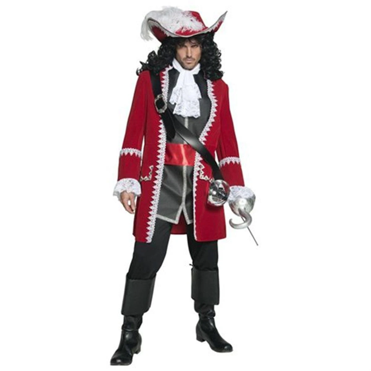Smiffys Disfraz De Capitán Pirata Curves – Chaqueta, Camisa Y Fajín Rojo