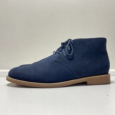 Stivali nudi da uomo Chukka in pelle blu navy taglia 10
