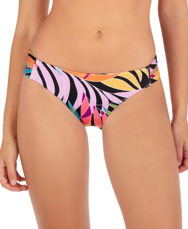 Hurley Women's Juniors' Max Tropic Dance Bikini Bottoms (Black Multi, Medium)