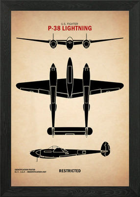 P38 Lightning ID Poster Gerahmtes Wandbild Poster Leinwanddruck Bild