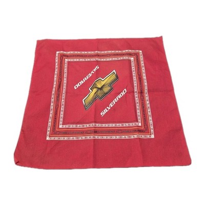 VTG Chevy Silverado Bandana Red Gold Bowtie Truck Promo Crisp Condition 21x21
