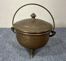 Miniature Villedieu les Poêles Copper Brass Pot Cauldron France Vintage * Nice