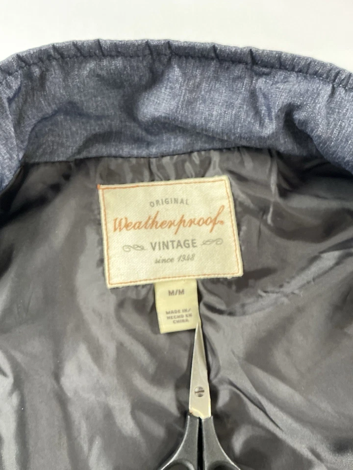 Chaleco acolchado con diamantes azul marino vintage resistente a la intemperie para hombre - talla mediana Foto 4 de 4