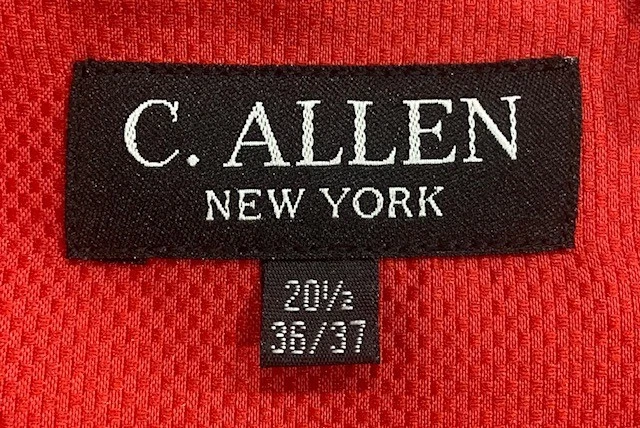 Camisa social masculina manga longa C. Allen NY tamanho 20.5 36/37 5XL punho francês vermelha nova com etiquetas - Imagem 2 de 4