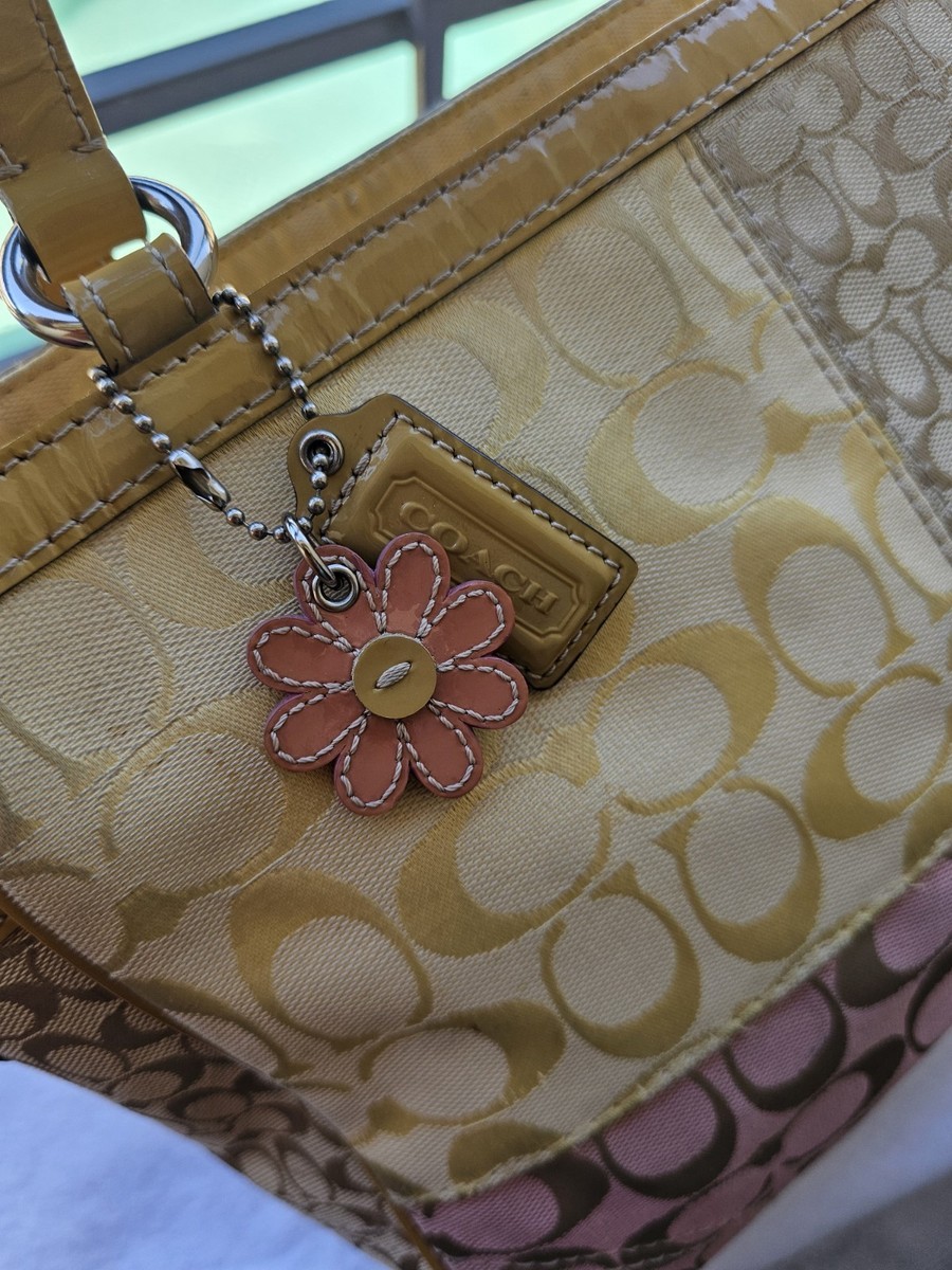 Rare Coach Spring Y2K Signature Multi Pastel Patchwork Medium Tote