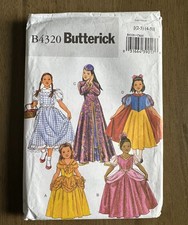 Butterick 4320 Girl's Classic Character Costumes Pattern Sz 2-5 Uncut FF