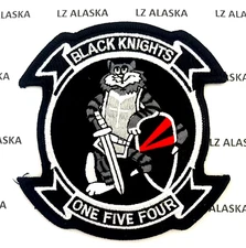 US NAVY BLACK KNIGHTS ONE FIVE FOUR LARGE JACKET PATCH VF-154 TOMCAT N19