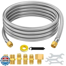 12ft Propane Hose Extension for Propane Appliances Equipped with 3/8" Male Fl