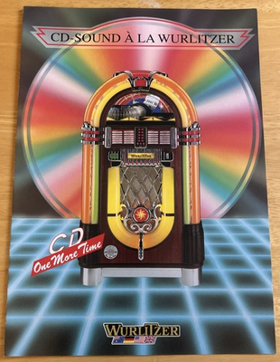 #ad quot;CD SOUND A LA WURLITZERquot; JUKEBOX ADVERTISING DEALERS SALES BROCHURE FLYER NOS $9.00