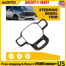 Fit 2021-25 Ford F150 Carbon Fiber Steering Wheel Cover Trim Panel Overlay 1-5X