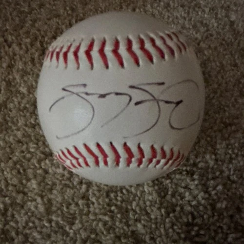 Sammy Sosa Autographed MLB Baseball Certificate & Sticker #984823