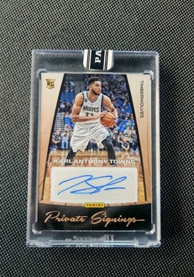 2015 Panini Private Signings /5 Karl-Anthony Towns Auto Rc Encased Rare Ssp NY
