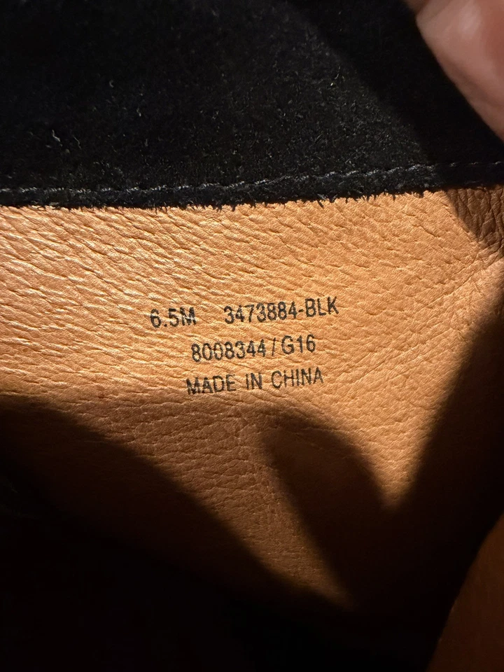 FRYE Cece Borla Encaje Cuña Botines Negro Gamuza Para Mujer 6.5M Botines Boho Cremallera Foto 3 de 4