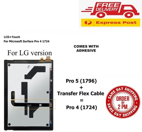 MICROSOFT SURFACE PRO 4 1724 LCD TOUCH SCREEN DIGITIZER WITH LCD FLEX LG VERSION