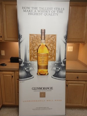  Glenmorangie Whiskey Promotional Store Standee. 7'ft X 2ft.RARE! NEW!