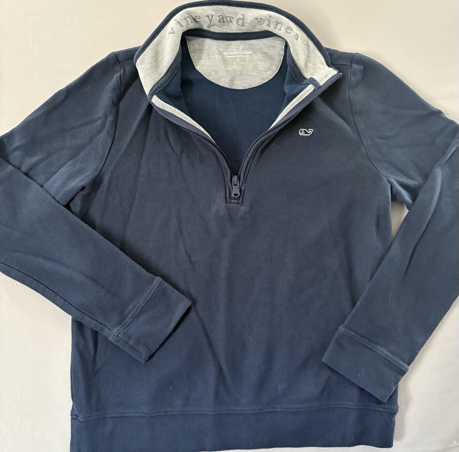 Vineyard Vines Boys Size Large Long Sleeve Navy Blue Polo