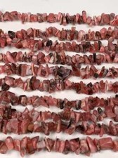 7-10mm Pink Argentine Rhodonite Nugget Beads 32" Strand Gemstone Crystal