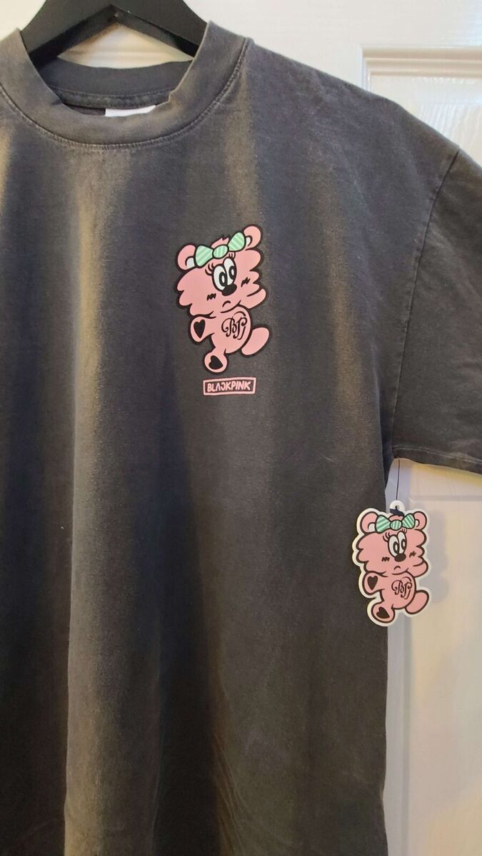 BLACKPINK X VERDY BORN PINK Plush GRAY T SHIRT SIZE: Med BRAND NEW