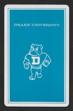 Drake University Bulldogs Iowa playing card single queen of diamonds - 1 card