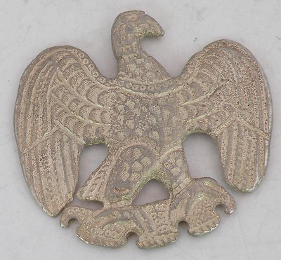 Sandcast vintage figural big Eagle sterling silver decoration, button, milagros