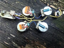 Solderless Gibson SG Wiring Harness CTS 525k Pots ERO .022 Caps Treble Bleeds