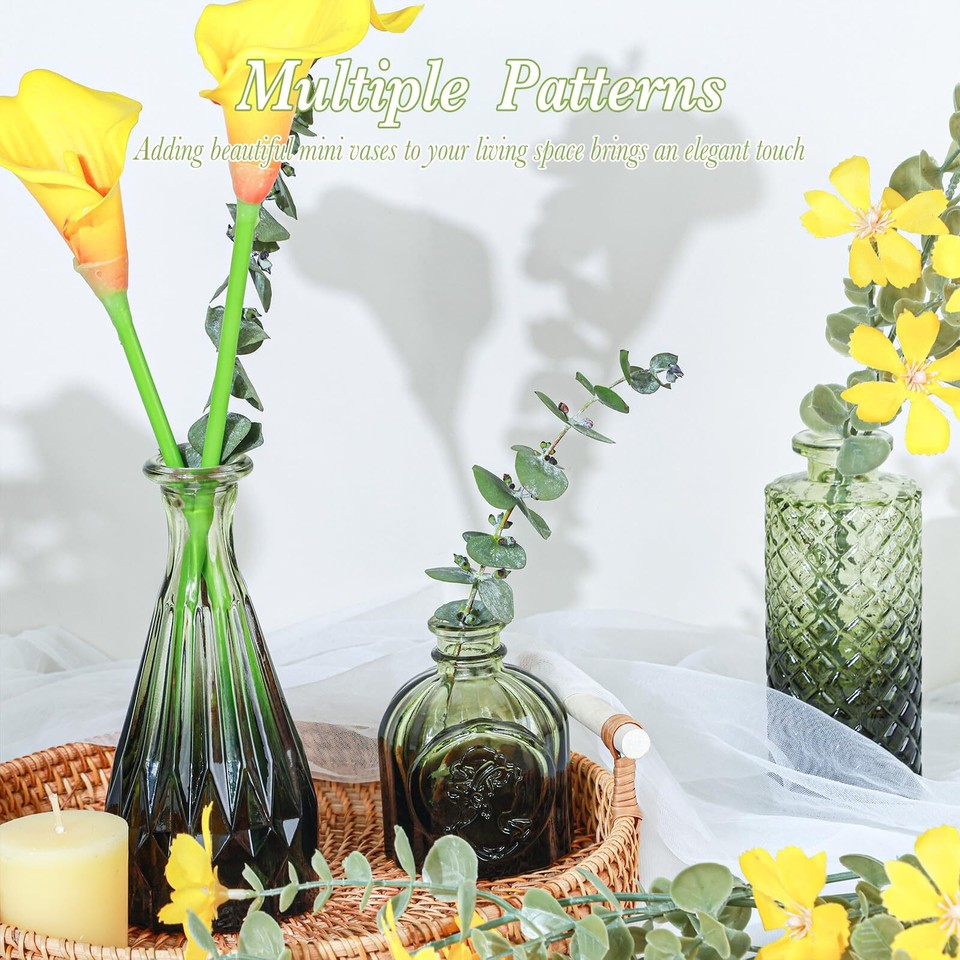 Glass Bud Vases Set of 12 Mini Flower Vases for Centerpieces Small