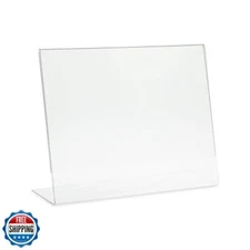 Dazzling Displays Clear Acrylic Sign Holder 11 x 8.5 Clear Slanted Sign Holde