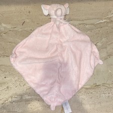 Angel Dear Pink Sleeping Elephant Security Blanket Lovey w/Corner Knots Pink