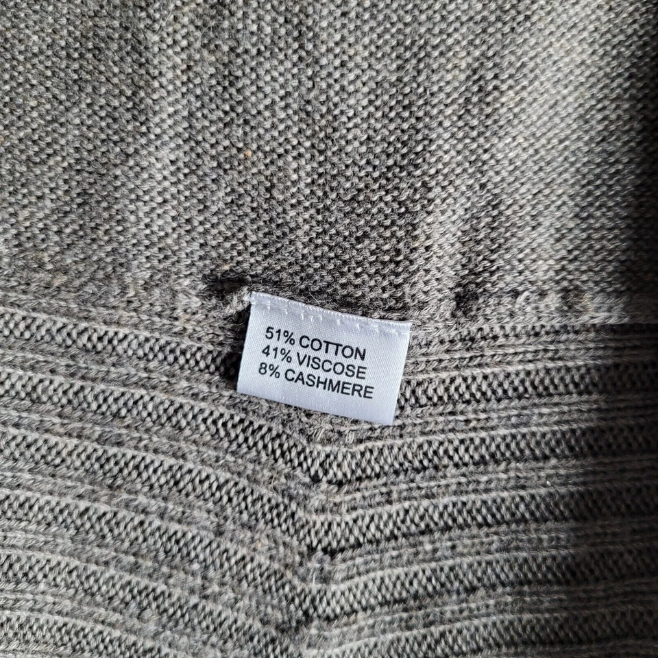 Cardigã feminino Laurie B mistura de cashmere suéter tamanho grande aberto malha com nervuras - Imagem 4 de 4