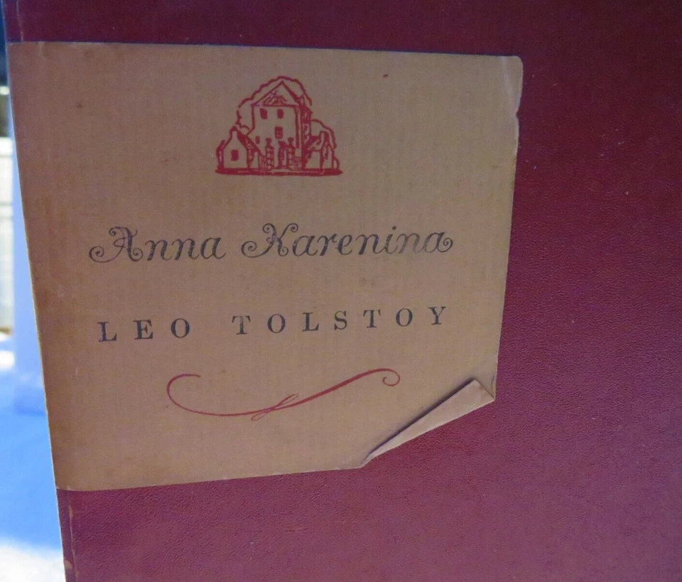 Винтажный 1939 бокс-сет из 2 Анна Каренина случайный дом книга Льва Толстого рукав - Изображение 3 из 4