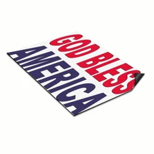 Car Magnet Set of 2 God Bless America Red Blue Car Advertising Industrial Sign