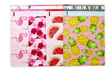 40 Designer Printed Poly Mailers 10X13, Shipping Envelopes Bags Mix 2 Pineapple