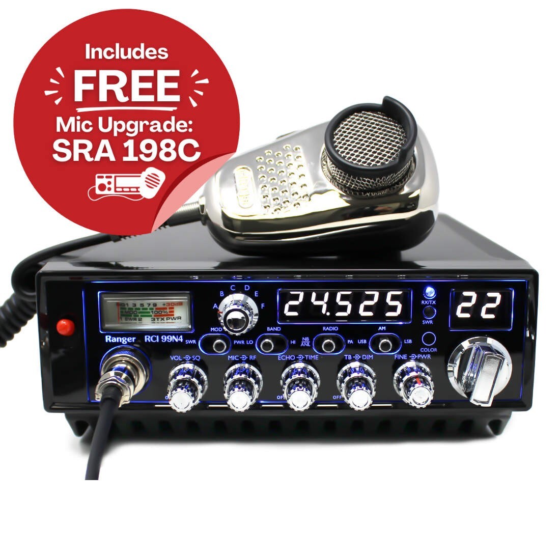 Transceiver Ranger Ranger RCI-99N4 400W AM 10 Meter Ham Radio Transceiver for sale online ...