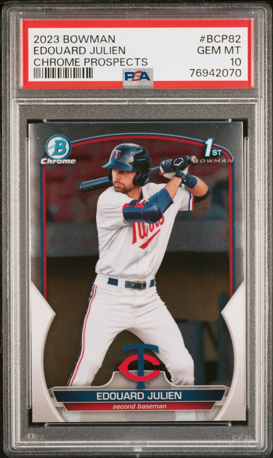 2023 Bowman Chrome Edouard Julien #BCP-82 PSA 10 GEM MINT - Minnesota Twins (M)