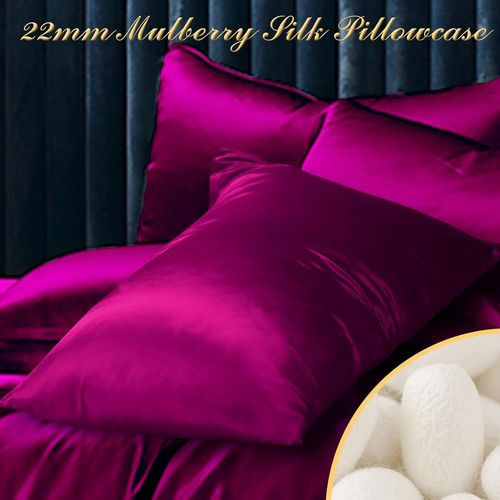 100% Mulberry Silk Pillowcase 2 Pack for Hair and Skin,With Hidden Zipper,Both S - Picture 4 of 12
