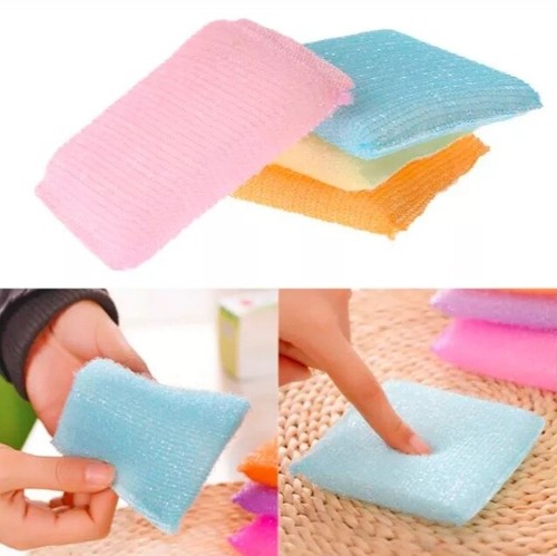 Scrub Sponge Dishwashing Colourful 4pcs High Quality Cleaning Pads Kitchen House - Picture 5 of 8