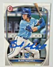 2023 Bowman BLAKE MITCHELL 1st RC Blue Ink Person AUTO #BD-133 Royals