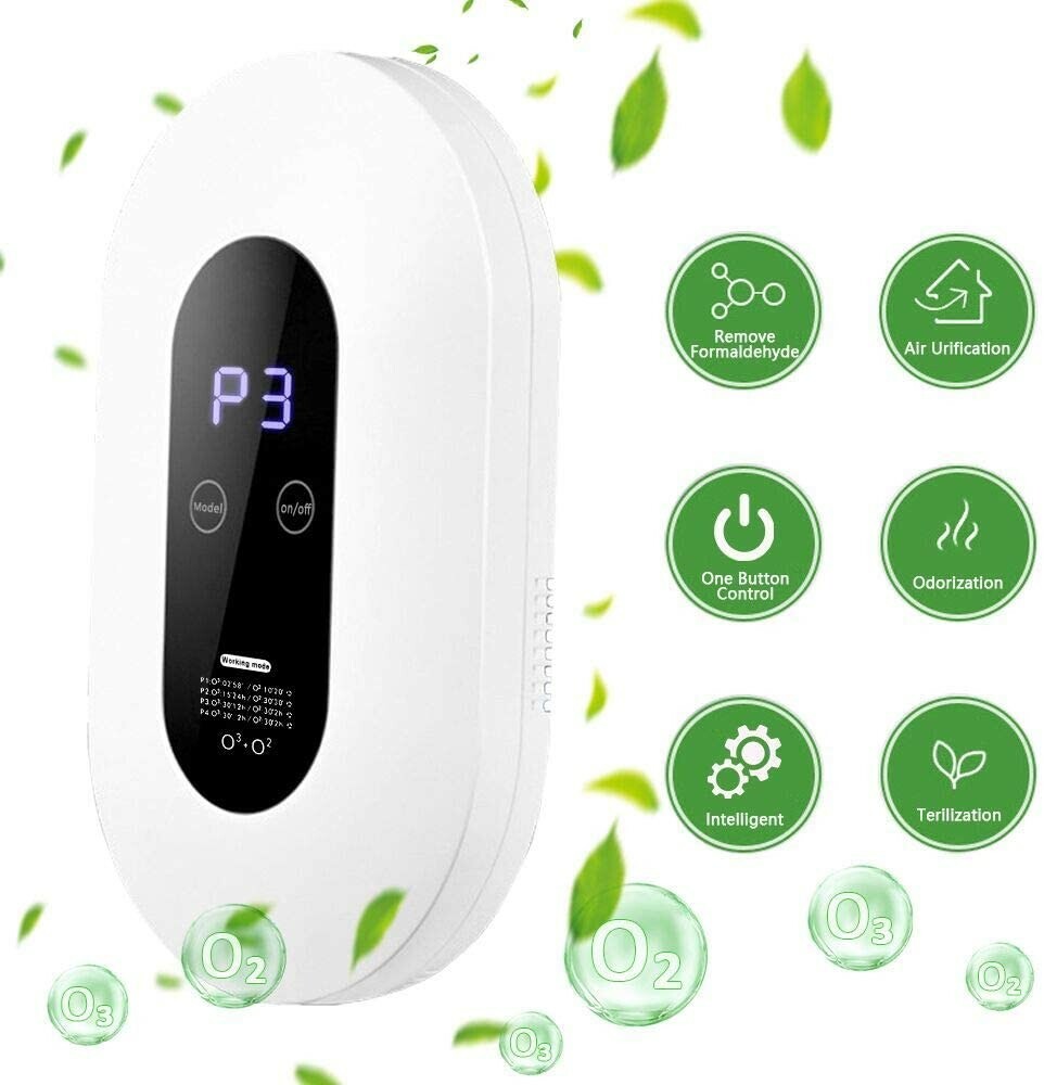 Purificateur d'air ozone portatif Plartree blanc pour désodoriser la maison
