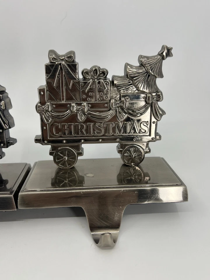 3 soportes para medias de tren perchas de metal gancho para abrigo Feliz Navidad Foto 4 de 4