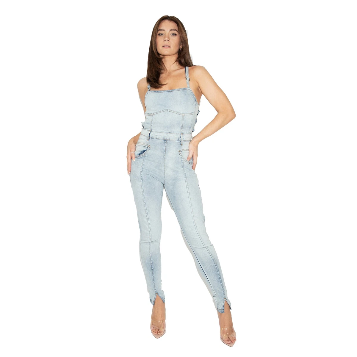 Ladies denim jumpsuit uk 2025