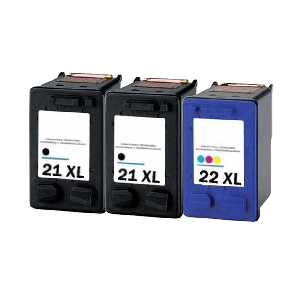 3 Ink Cartridges for HP D2368 D2430 D2445 D2460 D2466 D2468 F2100 F325 21XL 22XL-image