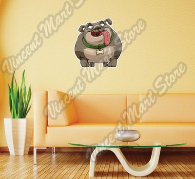 Funny Fat Dog Friend Pet Cartoon Gift Wall Sticker Room Interior Decor ...