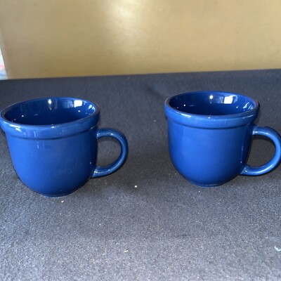Culinary Arts Cafeware/ Stoneware 10 oz coffee mugs/ set of 2/ dark blue |  eBay