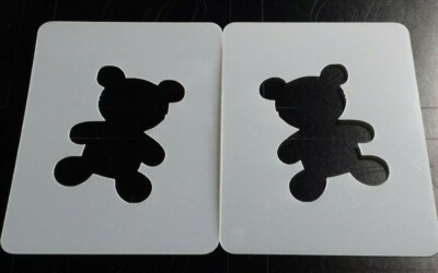 2x Teddybär Schminken Kinderzimmer Karte Wand Kinder in Not Pudsey
