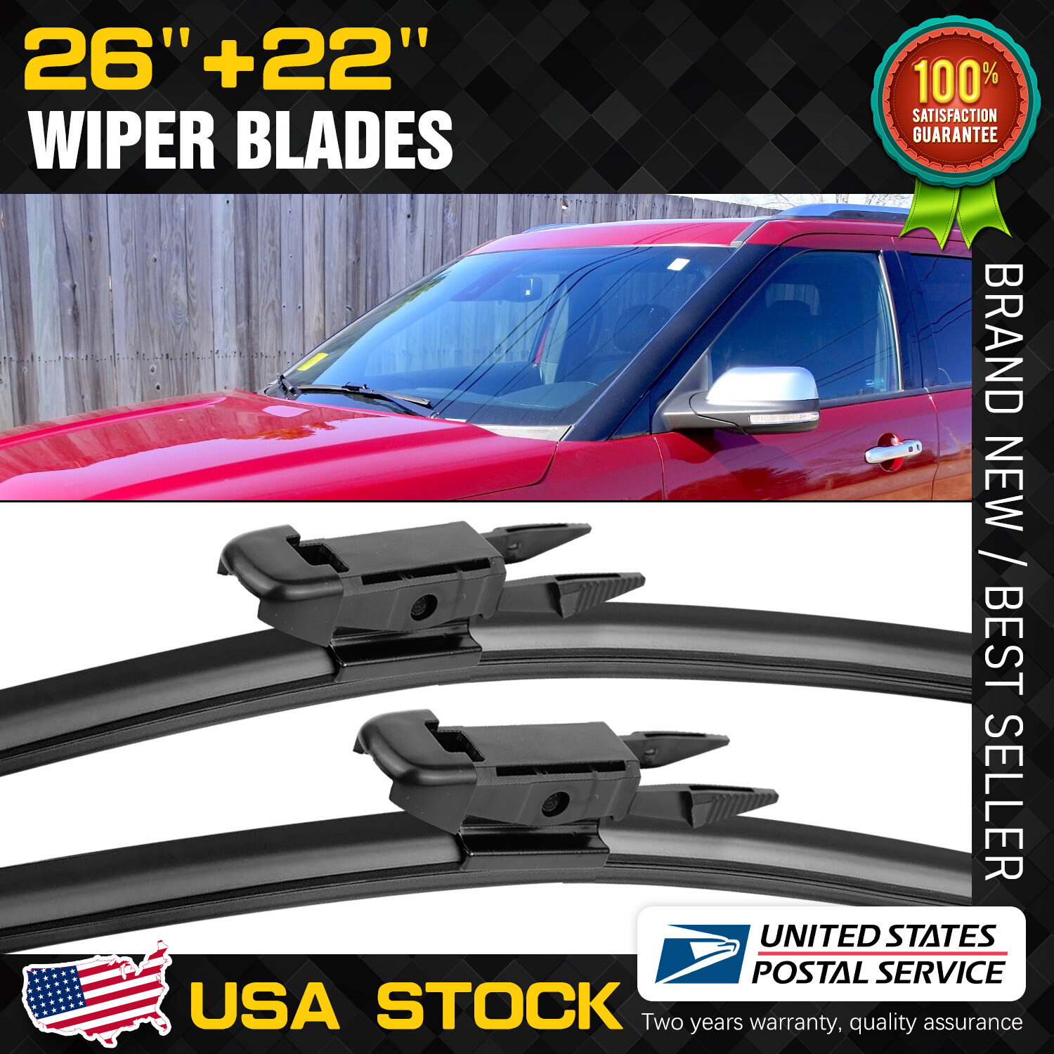 26+22 inch OEM Wiper Blades for Toyota Tundra 2007-2021 Replacement