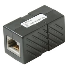 RJ45 Cat5E Ethernet In-Line Female to Female Black Coupler Jacks Adapter